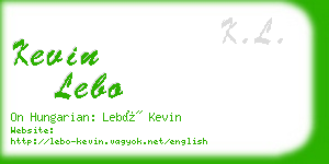 kevin lebo business card